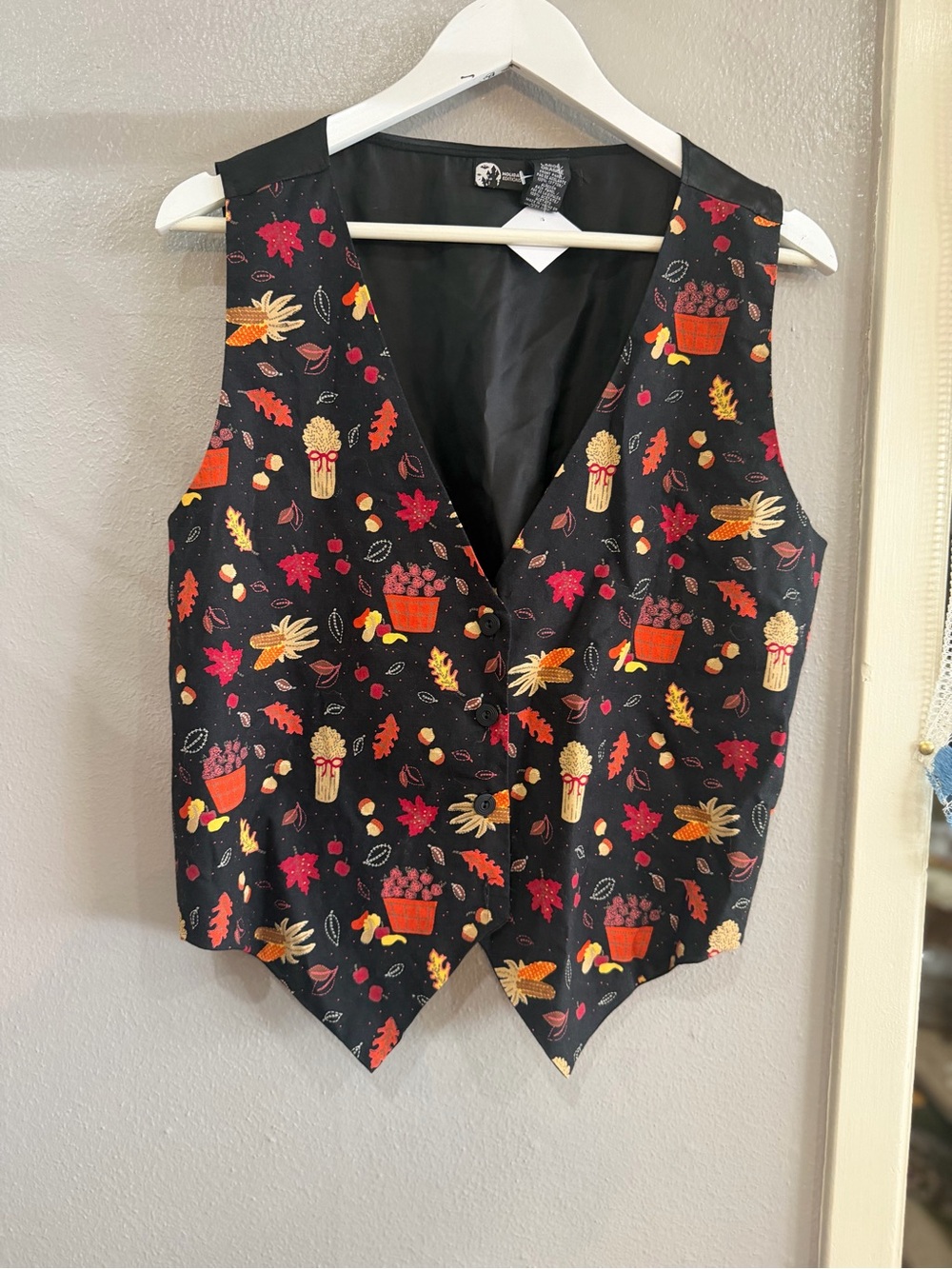 Holiday Editions Black Vest with Subtle Pattern